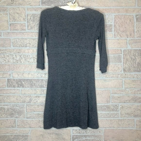 Kimche Blue V-Neck Tunic Dark Grey Women's Top 3/4 Sleeve Form Fitting Size S - Picture 6 of 8